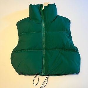 Green puffer vest